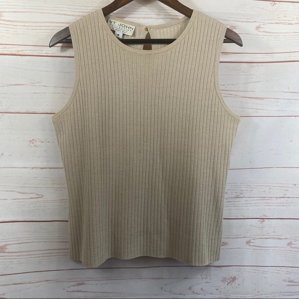 St.John Collection Ribbed Sleeveless Top